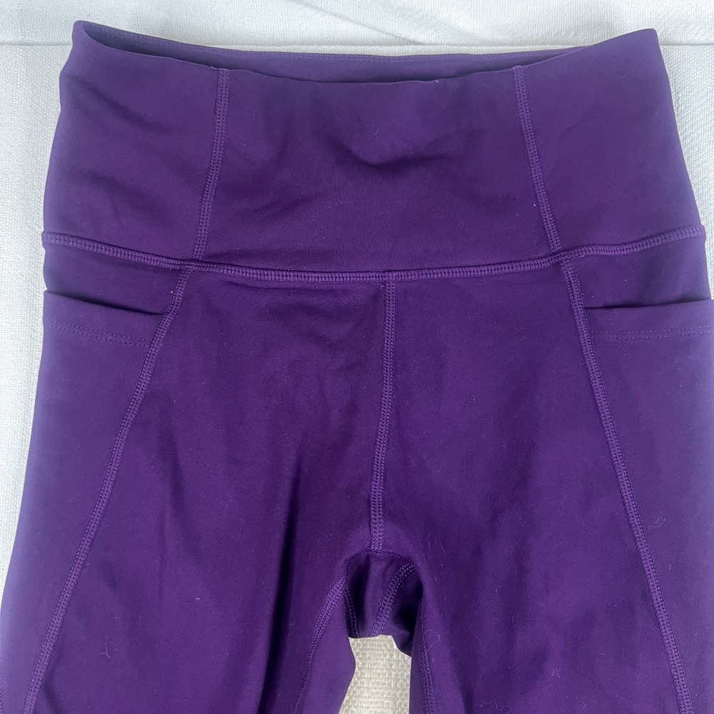 Danskin Purple High Rise Active Leggings with Pockets and Reflective Hem‎ 7/8